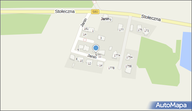 Zaborów, Janin, 9, mapa Zaborów