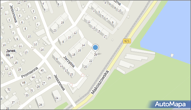 Zabrze, Jarzębia, 24, mapa Zabrza