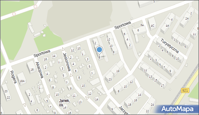 Zabrze, Jarzębia, 6, mapa Zabrza