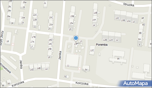 Zabrze, Janika Pawła, ks., 13F, mapa Zabrza