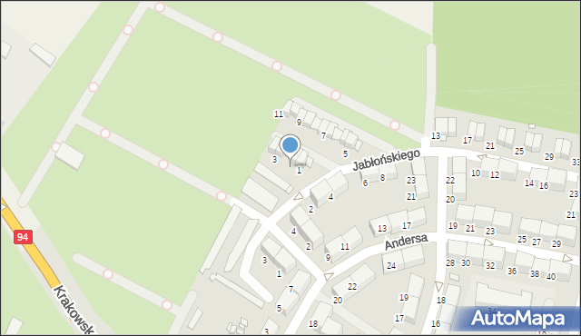 Zabrze, Jabłońskiego Tadeusza, 1A, mapa Zabrza