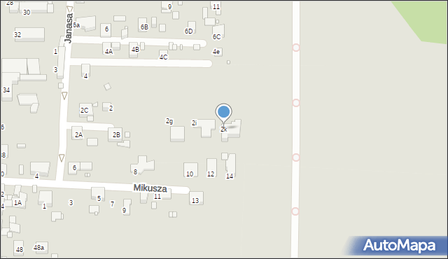 Zabrze, Janasa Wincentego, 2k, mapa Zabrza