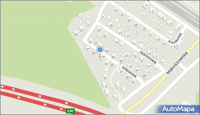 Zabrze, Jaśminowa, 31, mapa Zabrza