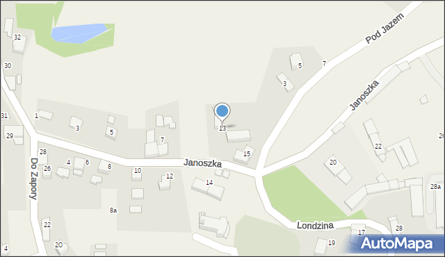 Zabrzeg, Janoszka Karola, ks., 13, mapa Zabrzeg