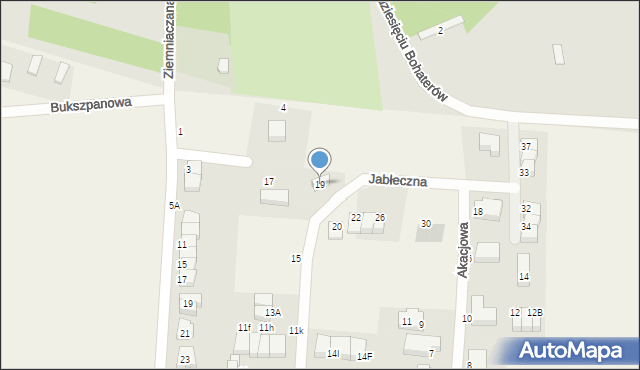 Zacharzyce, Jabłeczna, 19, mapa Zacharzyce