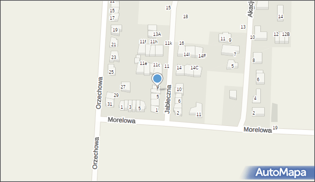 Zacharzyce, Jabłeczna, 7, mapa Zacharzyce