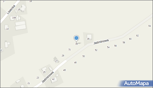 Zagacie, Jaśminowa, 33, mapa Zagacie