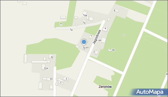 Zagościniec, Jagodowa, 5, mapa Zagościniec