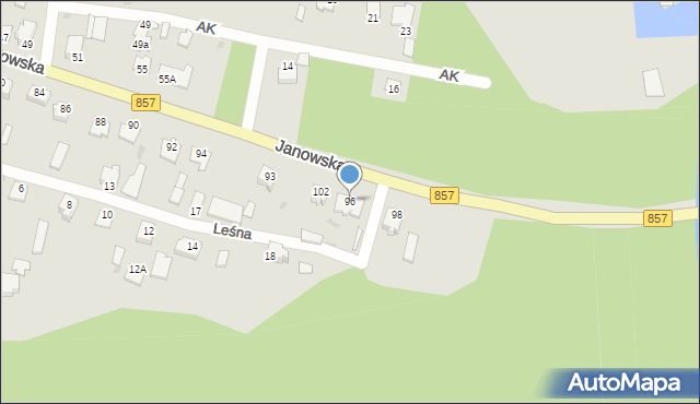 Zaklików, Janowska, 96, mapa Zaklików