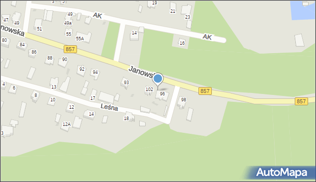 Zaklików, Janowska, 96C, mapa Zaklików