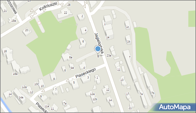 Zakopane, Jagiellońska, 8, mapa Zakopanego