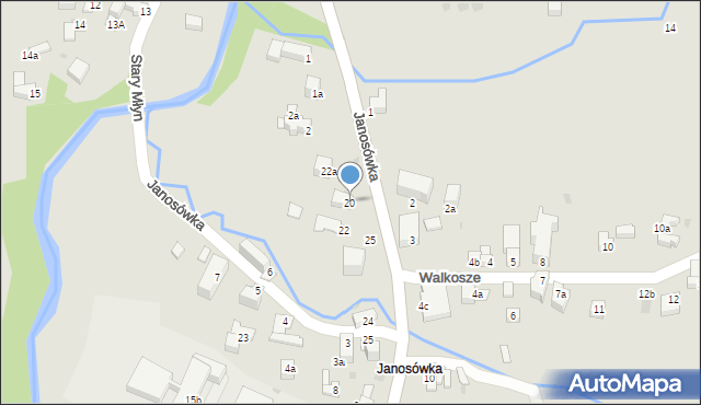 Zakopane, Janosówka, 20, mapa Zakopanego