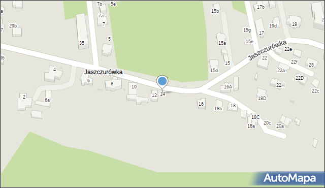 Zakopane, Jaszczurówka, 14, mapa Zakopanego