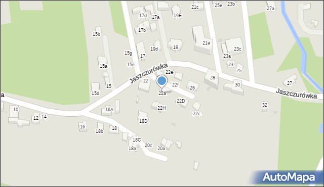 Zakopane, Jaszczurówka, 22a, mapa Zakopanego