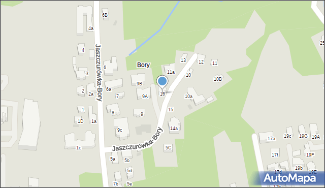 Zakopane, Jaszczurówka-Bory, 16, mapa Zakopanego