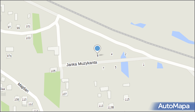 Zamość, Janka Muzykanta, 6, mapa Zamościa