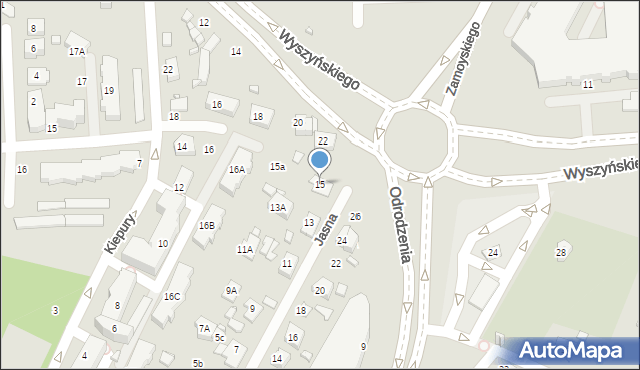 Zamość, Jasna, 15, mapa Zamościa