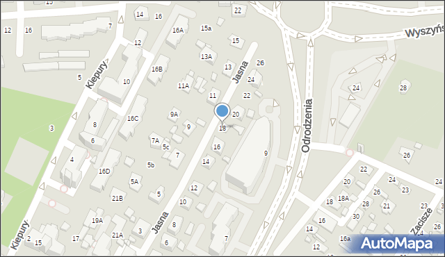 Zamość, Jasna, 18, mapa Zamościa
