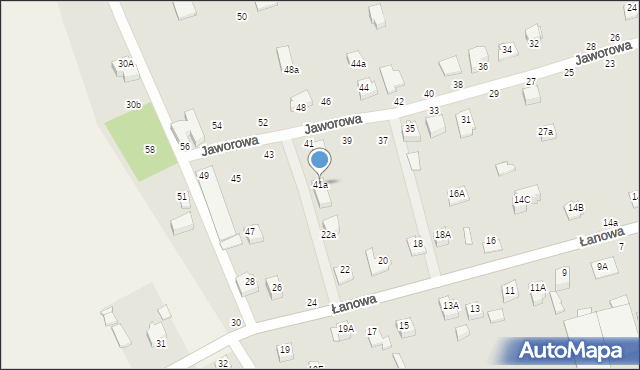 Zamość, Jaworowa, 41a, mapa Zamościa