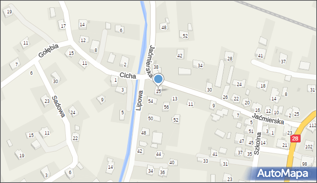 Zarszyn, Jaćmierska, 15, mapa Zarszyn