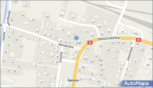 Zarszyn, Jaćmierska, 2, mapa Zarszyn