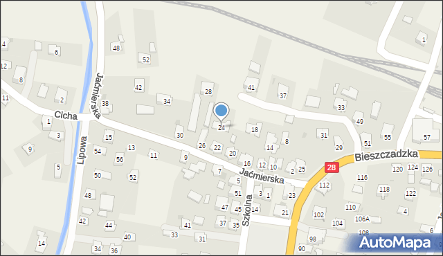 Zarszyn, Jaćmierska, 24, mapa Zarszyn