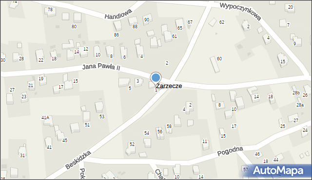 Zarzecze, Jana Pawła II, 1, mapa Zarzecze