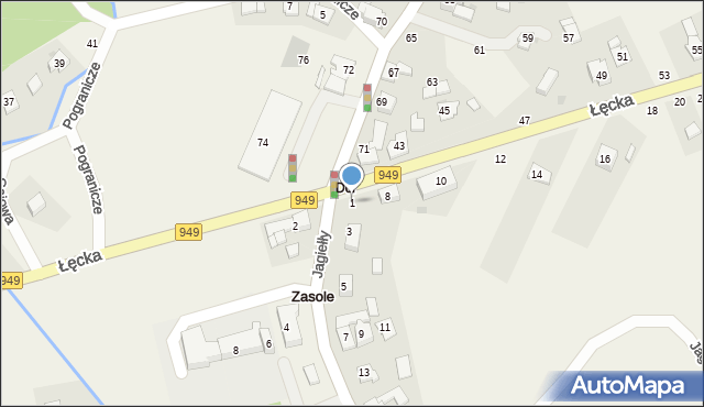 Zasole, Jagiełły Kostka, 1, mapa Zasole