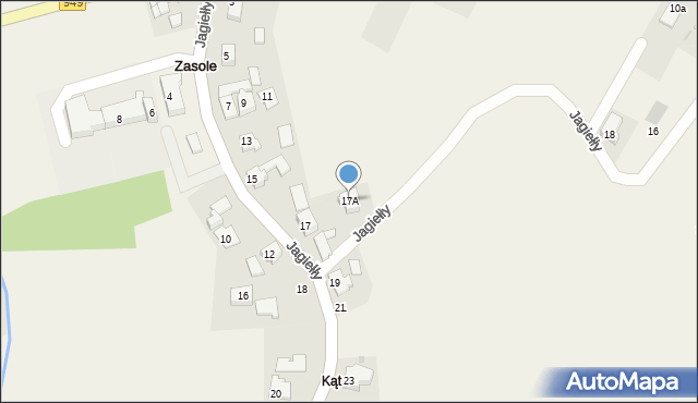 Zasole, Jagiełły Kostka, 17A, mapa Zasole