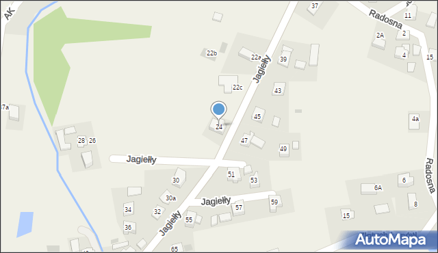 Zasole, Jagiełły Kostka, 24, mapa Zasole