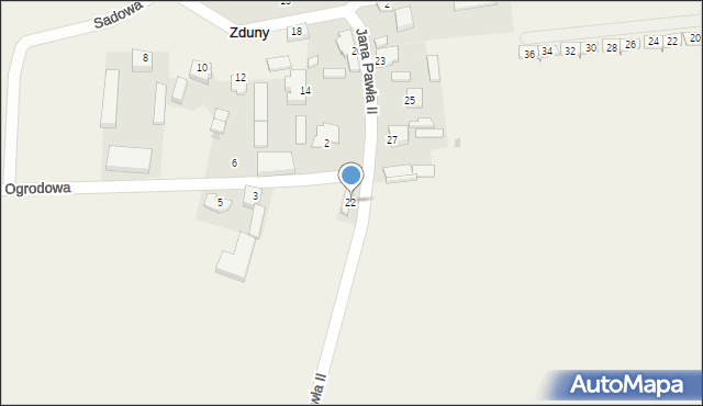 Zduny, Jana Pawła II, 22, mapa Zduny