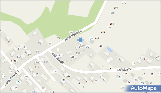 Zelków, Jana Pawła II, 140, mapa Zelków