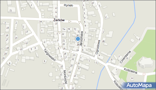 Żerków, Jarocińska, 26, mapa Żerków