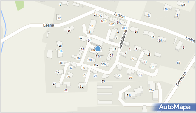 Żernica, Jaśminowa, 32a, mapa Żernica