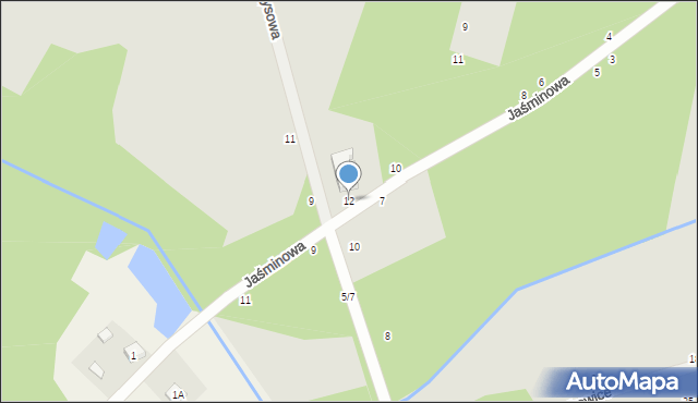 Zgierz, Jaśminowa, 12, mapa Zgierz