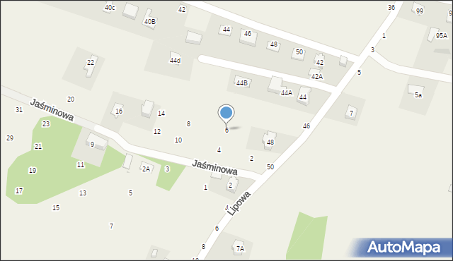 Zgłobice, Jaśminowa, 6, mapa Zgłobice