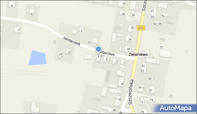 Zieleniewo, Jantarowa, 7, mapa Zieleniewo