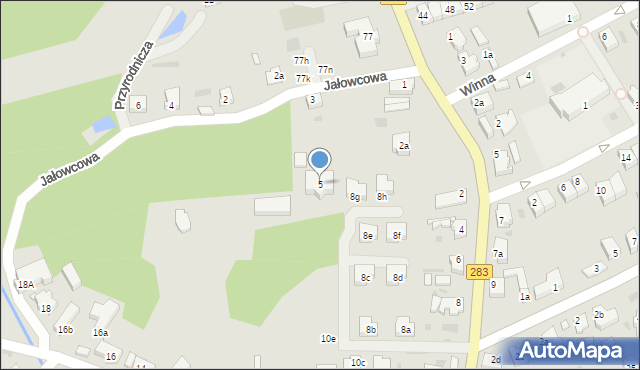 Zielona Góra, Jałowcowa, 5, mapa Zielona Góra