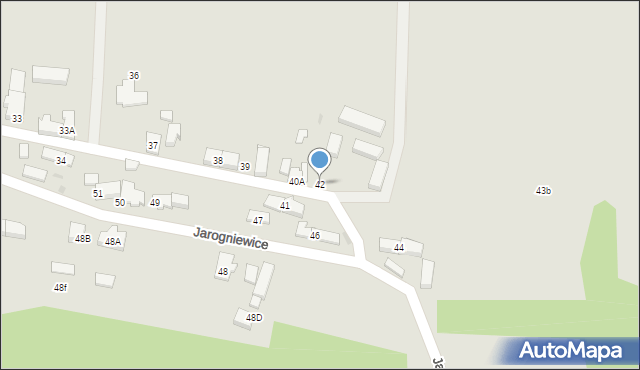 Zielona Góra, Jarogniewice, 42, mapa Zielona Góra