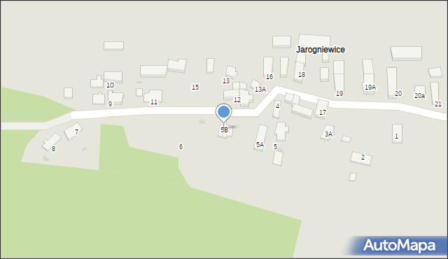 Zielona Góra, Jarogniewice, 5B, mapa Zielona Góra