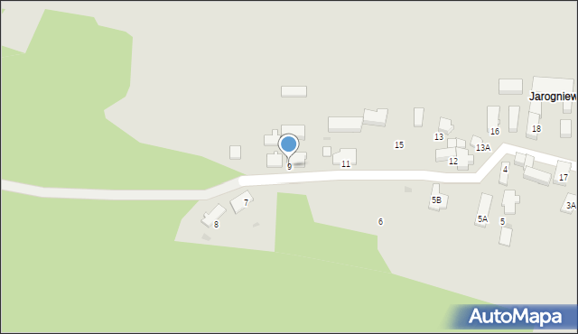 Zielona Góra, Jarogniewice, 9, mapa Zielona Góra