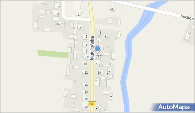 Zieluń-Osada, Jagiellońska, 13, mapa Zieluń-Osada