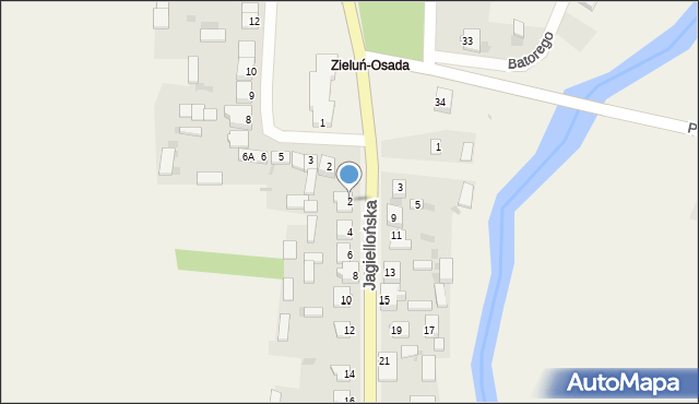 Zieluń-Osada, Jagiellońska, 2, mapa Zieluń-Osada