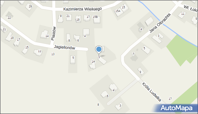 Złotoria, Jagiellonów, 1, mapa Złotoria