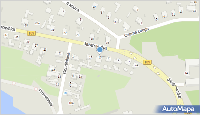 Złotów, Jastrowska, 13, mapa Złotów