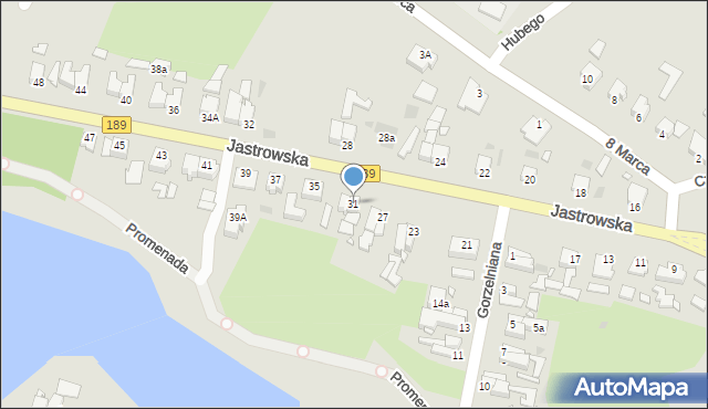 Złotów, Jastrowska, 31, mapa Złotów