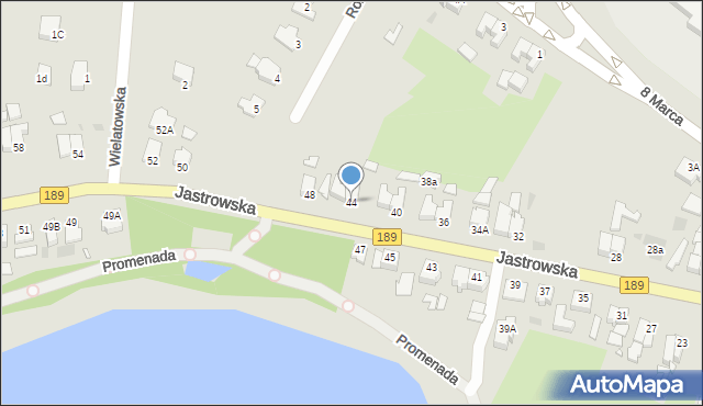 Złotów, Jastrowska, 44, mapa Złotów