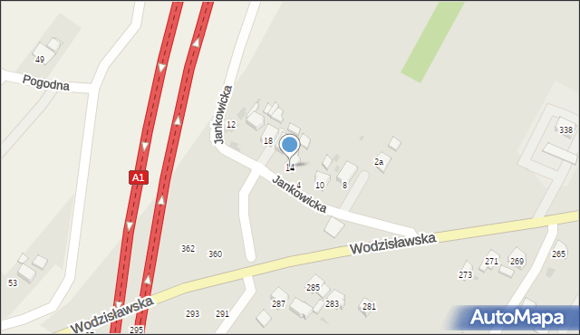 Żory, Jankowicka, 14, mapa Żor