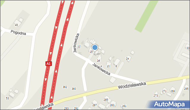 Żory, Jankowicka, 16, mapa Żor