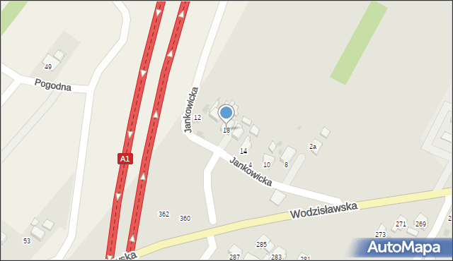 Żory, Jankowicka, 18, mapa Żor